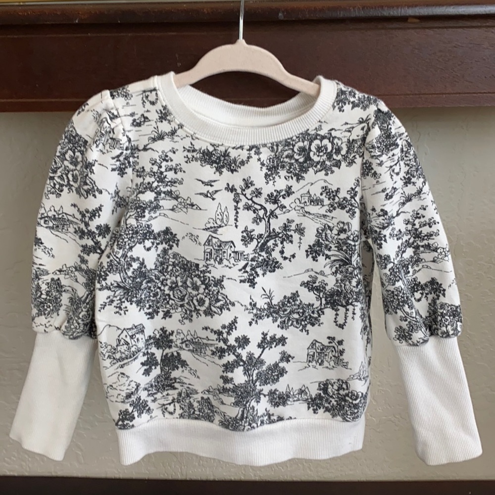 COPY - Janie and Jack 2T white sweater with black print